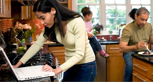 Customer shopping for groceries online