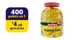 Iselitas Plantain Strips 24 oz - $5.99 with 400 points (limit 1)