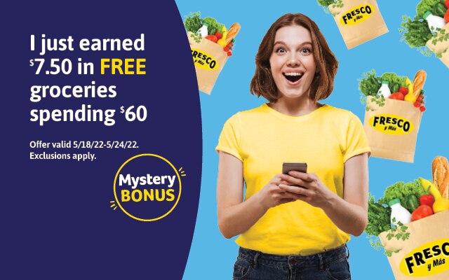 I just earned $7.50 in FREE groceries spending $60. Offer valid 5/18/22-5/24/22. Exclusions apply.