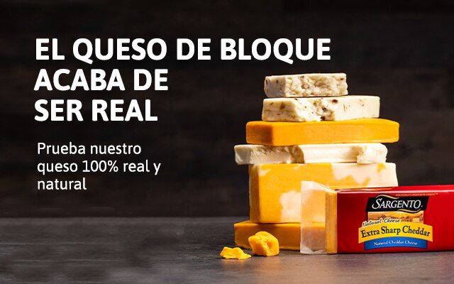 El queso de bloque acaba ser real. Prueba nuestro queso 100% real y natural.