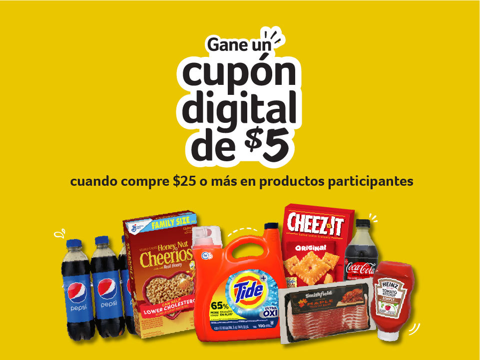 Earn a $5 digital coupon when you spend $25 or more on participating products.