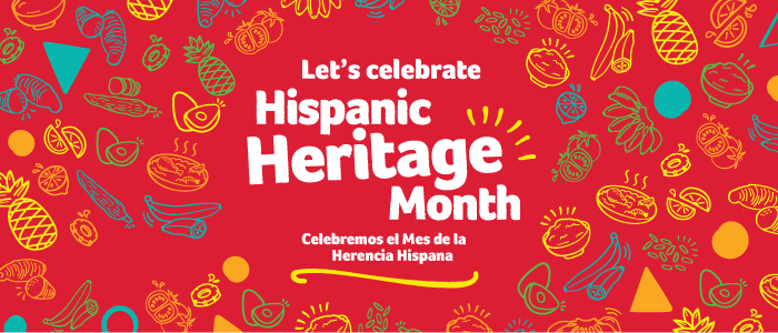Let's celebrate Hispanic Heritage Month. Celebremos el Mes de la Herencia Hispana.