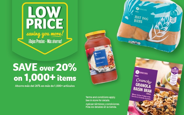 Low price saving you more! Save over 20% on 1,000+ items. Terms and conditions apply. See instore for details. 
