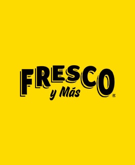Fresco y Más logo on yellow background